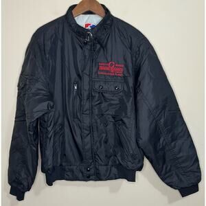 Vtg Uniroyal Goodrich  Coat Men XL Black Zip Front Swingster USA Tuscaloosa BF